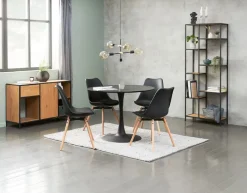 RINGSTED Spiseborde|Spisebord Ø100 askefiner Sort