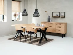 ROSLEV Spiseborde|Spisebord 95x200 eg natur/sort