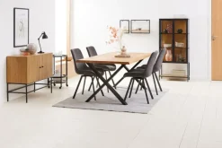 ROSLEV Spiseborde|Spisebord 95x200 eg natur/sort