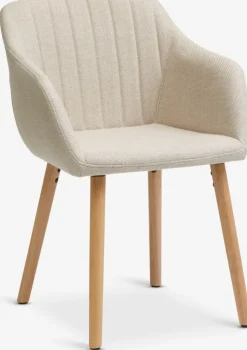 ADSLEV Spisebordsstole|Spisebordsstol stof/egefarve Beige