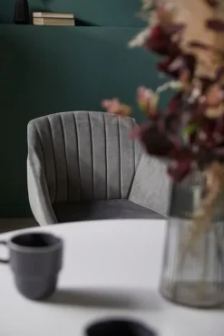 ADSLEV Spisebordsstole|Spisebordsstol velour/natur Grå