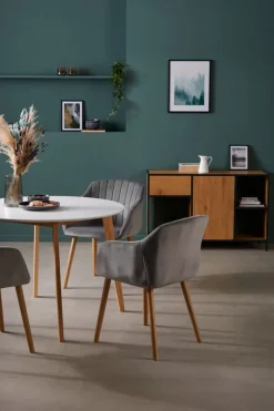 ADSLEV Spisebordsstole|Spisebordsstol velour/natur Grå