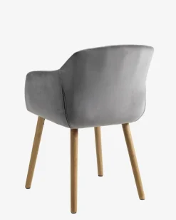 ADSLEV Spisebordsstole|Spisebordsstol velour/natur Grå