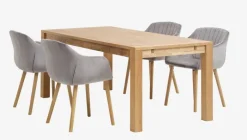 ADSLEV Spisebordsstole|Spisebordsstol velour/natur Grå