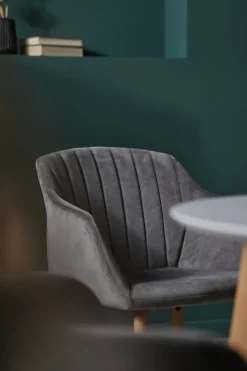 ADSLEV Spisebordsstole|Spisebordsstol velour/natur Grå