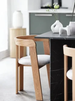 BOVRUP Spisebordsstole|Spisebordsstol eg/beige stof