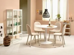 EJSTRUP Spisebordsstole|Spisebordsstol stof Beige