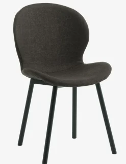 GEVNINGE Spisebordsstole|Spisebordsstol mørkebrunt stof/sort