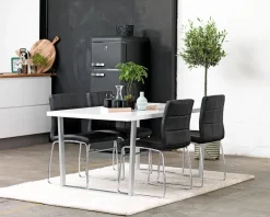 HAMMEL Spisebordsstole|Spisebordsstol kunstlæder/krom Sort