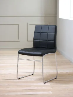 HAMMEL Spisebordsstole|Spisebordsstol kunstlæder/krom Sort