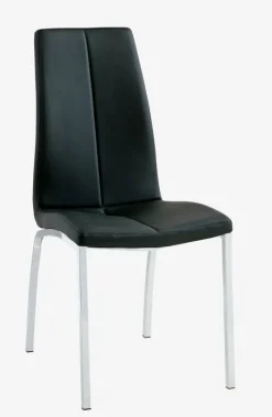 HAVNDAL Spisebordsstole|Spisebordsstol sort kunstlæder/krom