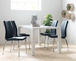 HAVNDAL Spisebordsstole|Spisebordsstol sort kunstlæder/krom