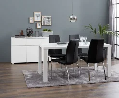 HAVNDAL Spisebordsstole|Spisebordsstol sort kunstlæder/krom