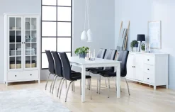 HAVNDAL Spisebordsstole|Spisebordsstol sort kunstlæder/krom