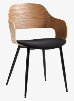 HVIDOVRE Spisebordsstole|Spisebordsstol /sort stof Eg