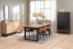 HVIDOVRE Spisebordsstole|Spisebordsstol /sort stof Eg