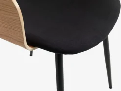 HVIDOVRE Spisebordsstole|Spisebordsstol /sort stof Eg