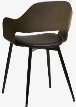 HVIDOVRE Spisebordsstole|Spisebordsstol mørk eg/sort stof Mørkeg