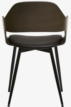 HVIDOVRE Spisebordsstole|Spisebordsstol mørk eg/sort stof Mørkeg