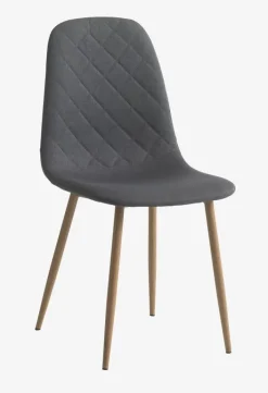 JONSTRUP Spisebordsstole|Spisebordsstol farvet stof/egefarve Asfalt