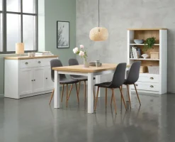 JONSTRUP Spisebordsstole|Spisebordsstol farvet stof/egefarve Asfalt