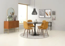 JONSTRUP Spisebordsstole|Spisebordsstol farvet stof/mørk eg Karry