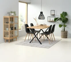 JONSTRUP Spisebordsstole|Spisebordsstol kunstlæder/egefarve Sort