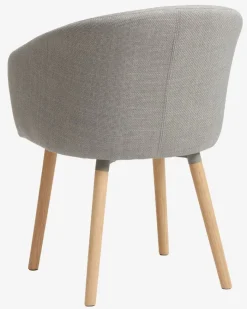 KLOSTER Spisebordsstole|Spisebordsstol lysegråt stof/eg