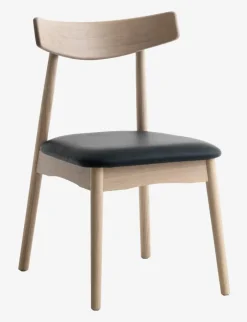 LYNGHOLM Spisebordsstole|Spisebordsstol sort/lys eg