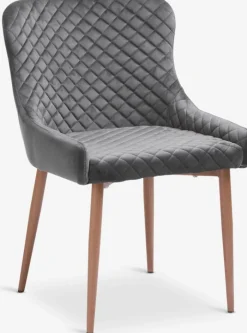PEBRINGE Spisebordsstole|Spisebordsstol velour /eg Grå