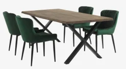 PEBRINGE Spisebordsstole|Spisebordsstol velour /sort Grøn