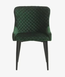 PEBRINGE Spisebordsstole|Spisebordsstol velour /sort Grøn