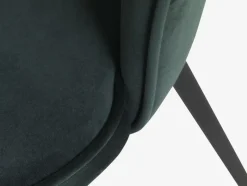 RISSKOV Spisebordsstole|Spisebordsstol velour/sort Mørkegrøn