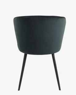 RISSKOV Spisebordsstole|Spisebordsstol velour/sort Mørkegrøn