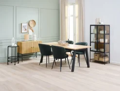 RISSKOV Spisebordsstole|Spisebordsstol velour/sort Mørkegrøn