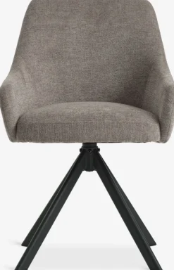 ROSTRUP Spisebordsstole|Spisebordsstol drejebase sandfarvet stof/sort