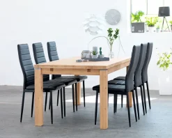 TOREBY Spisebordsstole|Spisebordsstol sort kunstlæder/sort