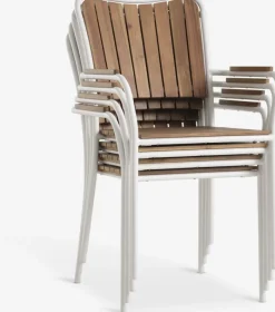 BASTRUP Klapstole|Positionsstole|Stabelstol hårdttræ/hvid Natur,Hvid