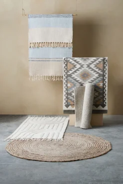 BJERK Gulvt忙pper|Tæppe 70x140 beige/blå