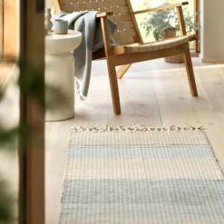 BJERK Gulvt忙pper|Tæppe 70x140 beige/blå