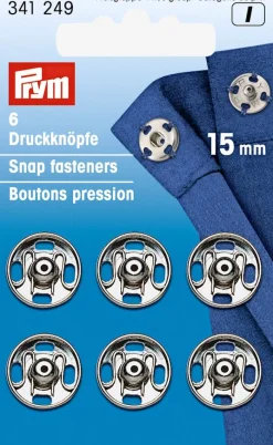 JYSK Sytilbehør|Trykknapper til påsyning sølvfarvet 15 mm