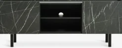 KRONDAL Tv-borde|TV-bord 2 låger sort marmorfarve