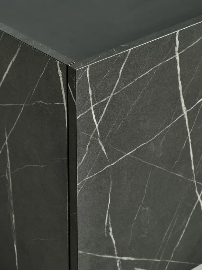 KRONDAL Tv-borde|TV-bord 2 låger sort marmorfarve