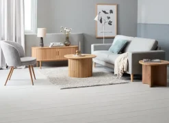 LYNGVIG Tv-borde|TV-bord 120cm 2 jalousilåger natur Eg