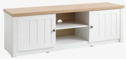 MARKSKEL Tv-borde|TV-bord 2 låger hvid/egefarve Hvid+Eg