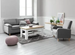 MARKSKEL Tv-borde|TV-bord 2 låger hvid/egefarve Hvid+Eg