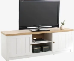 MARKSKEL Tv-borde|TV-bord 2 låger hvid/egefarve Hvid+Eg