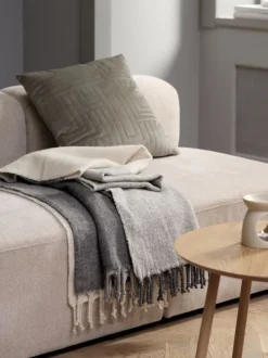 LUNDKARSE Plaider|Uldplaid 130x170 grå/beige