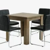 VEDDE + HAMMEL Spisebordssæt|VEDDE L80/160 bord vild eg + 4 HAMMEL stole sort