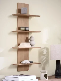 BORUM Hylder|Hylder|Væghylde 4 hylder egefarve